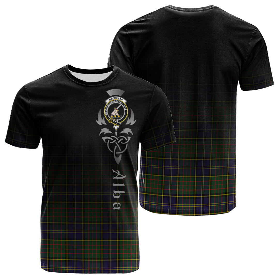 Printivon MacMillan Hunting Modern Tartan Crest Alba Celtic T Shirt