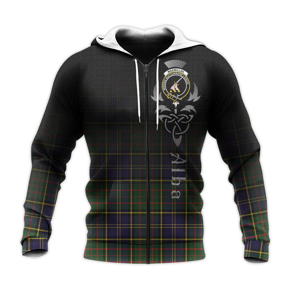 Printivon Macmillan Hunting Modern Tartan Crest Alba Celtic Hoodie