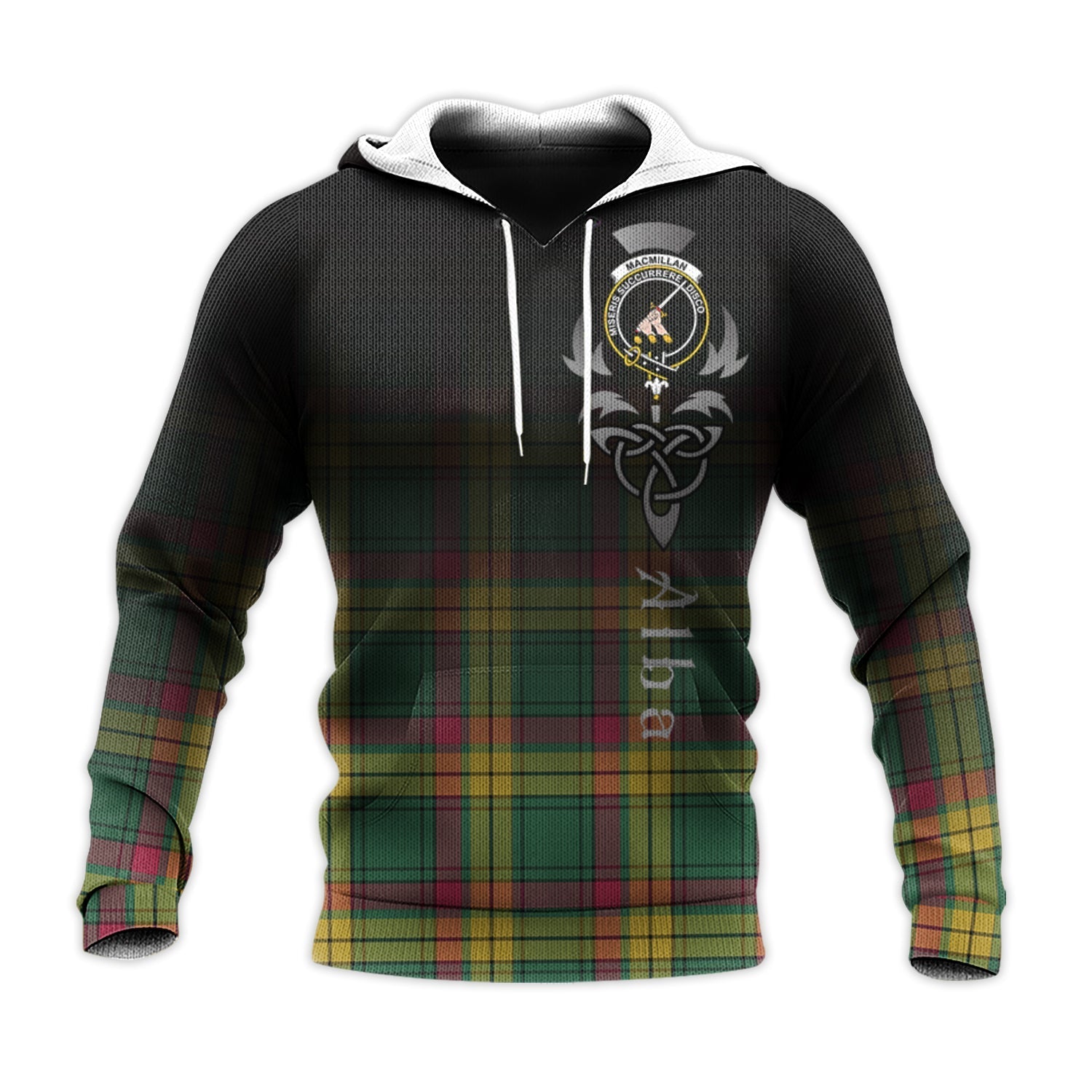 Printivon Macmillan Old Ancient Tartan Crest Alba Celtic Hoodie
