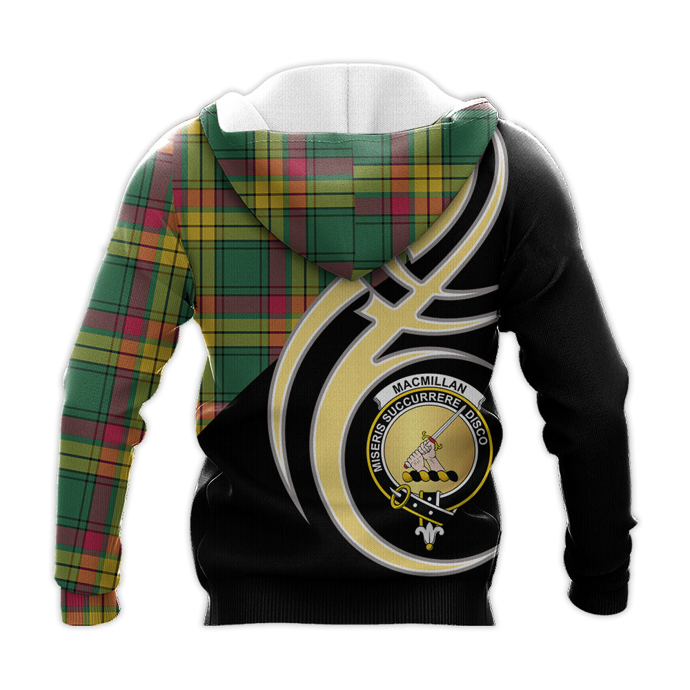 Printivon Macmillan Old Ancient Clan Believe In Me Crest Tartan Knitted Hoodie Custom Your Text