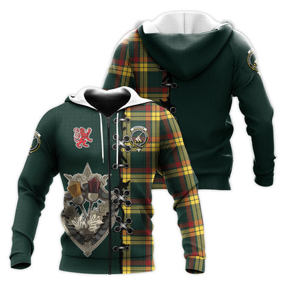 Printivon Macmillan Old Modern Tartan Hoodie Lion Rampant And Celtic Thistle Style