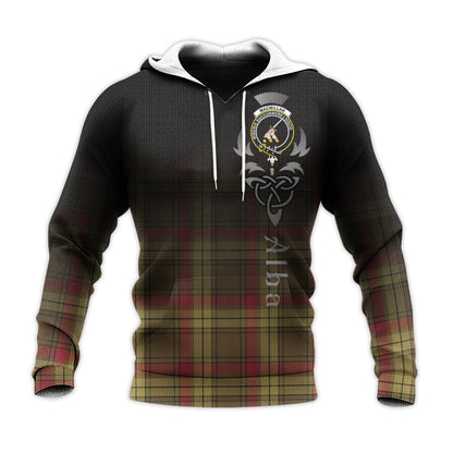 Printivon Macmillan Old Weathered Tartan Crest Alba Celtic Hoodie
