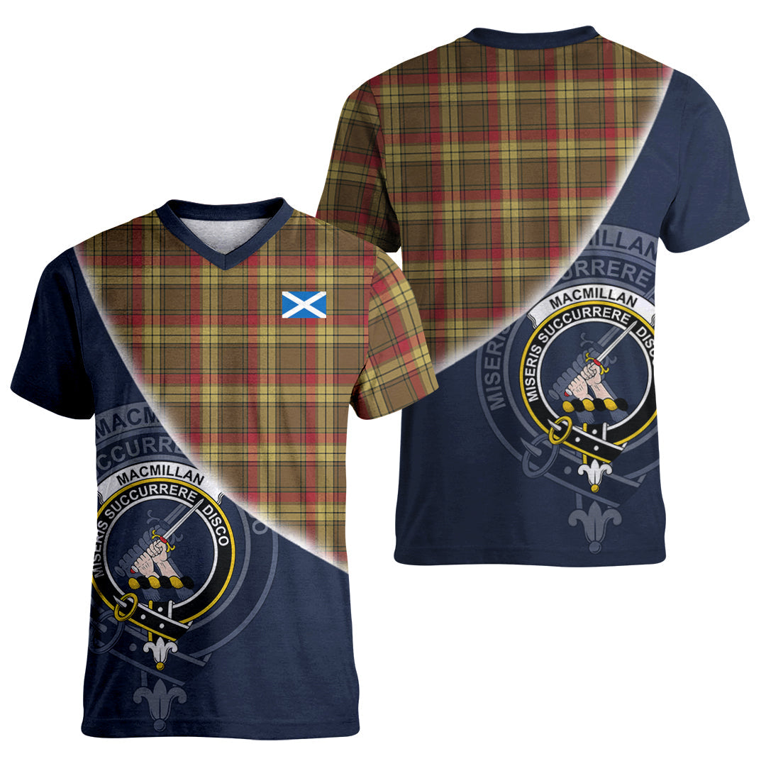 Printivon MacMillan Old Weathered Tartan Scottish Crest T Shirt