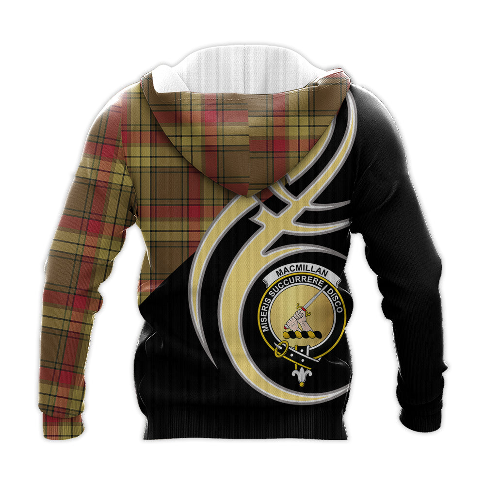 Printivon Macmillan Old Weathered Clan Believe In Me Crest Tartan Knitted Hoodie Custom Your Text