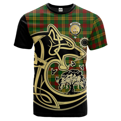 Printivon MacMillan Society of Glasgow Crest Celtic Wolf Tartan T Shirt Custom Your Text