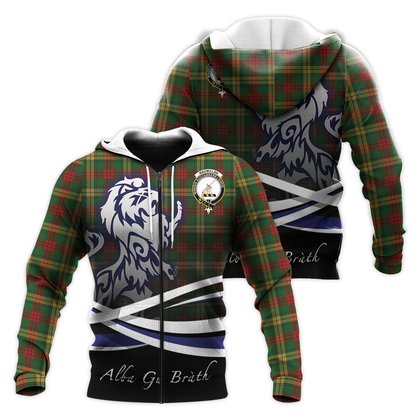 Printivon Macmillan Society Of Glasgow Tartan Scottish Lion Hoodie