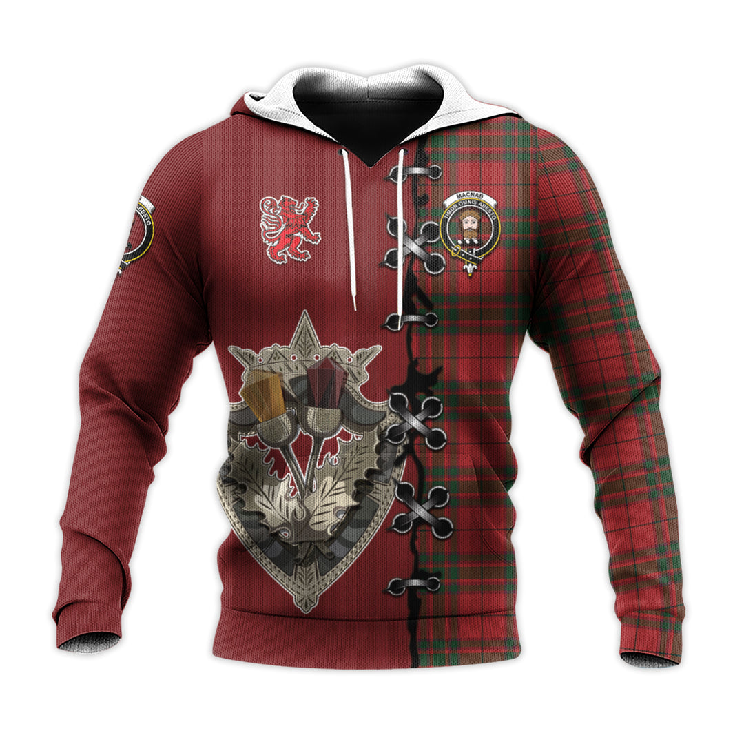 Printivon Macnab Tartan Hoodie Lion Rampant And Celtic Thistle Style