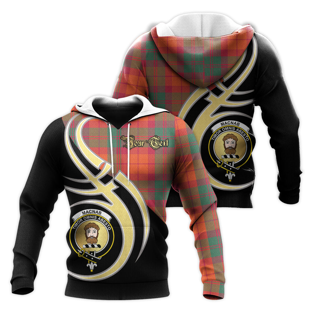 Printivon Macnab Ancient Clan Believe In Me Crest Tartan Knitted Hoodie Custom Your Text