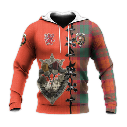 Printivon Macnab Ancient Tartan Hoodie Lion Rampant And Celtic Thistle Style