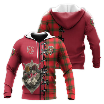 Printivon Macnab Modern Tartan Hoodie Lion Rampant And Celtic Thistle Style