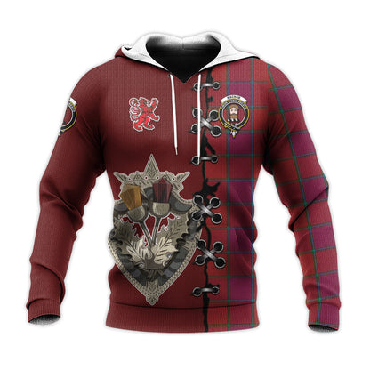 Printivon Macnab Old Tartan Hoodie Lion Rampant And Celtic Thistle Style