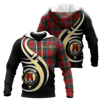 Printivon Macnaughton Clan Believe In Me Crest Tartan Knitted Hoodie Custom Your Text