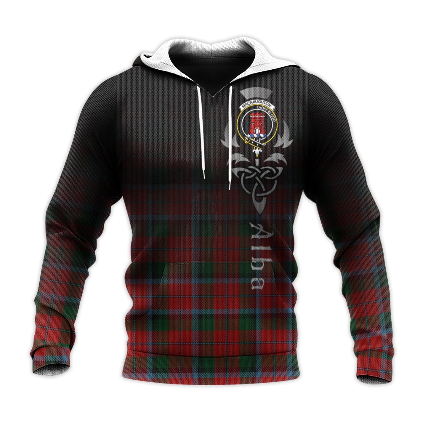 Printivon Macnaughton Tartan Crest Alba Celtic Hoodie