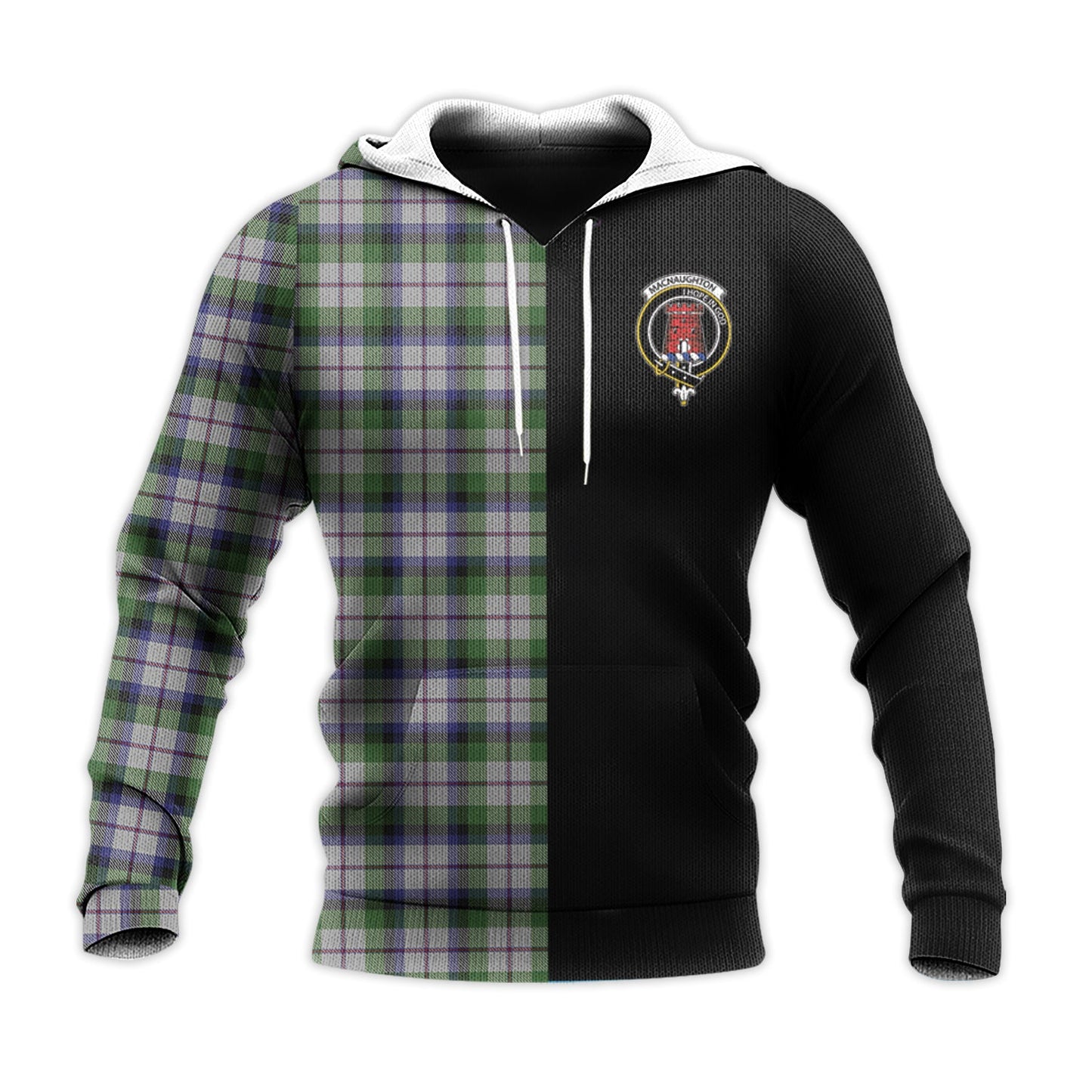 Printivon Macnaughton Dress Tartan Personalize Half Hoodie