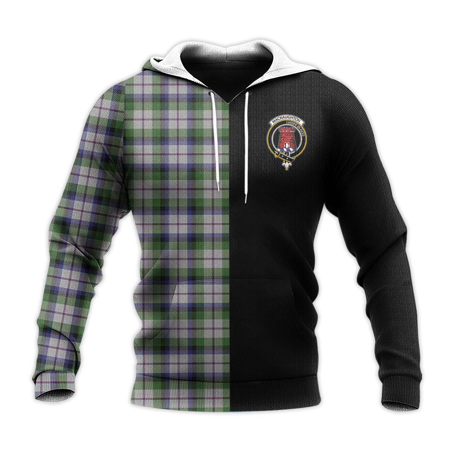 Printivon Macnaughton Dress Tartan Personalize Half Hoodie