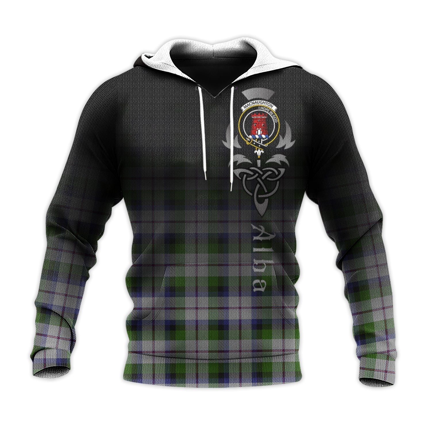 Printivon Macnaughton Dress Tartan Crest Alba Celtic Hoodie