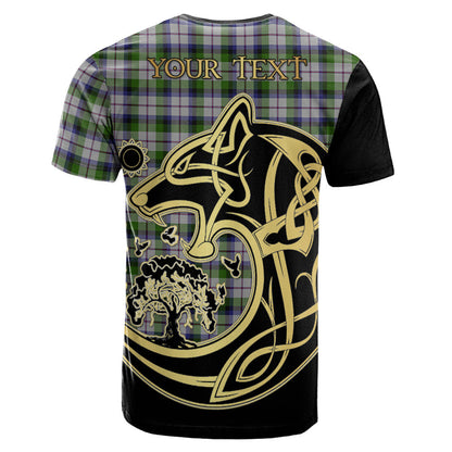 Printivon MacNaughton Dress Crest Celtic Wolf Tartan T Shirt Custom Your Text