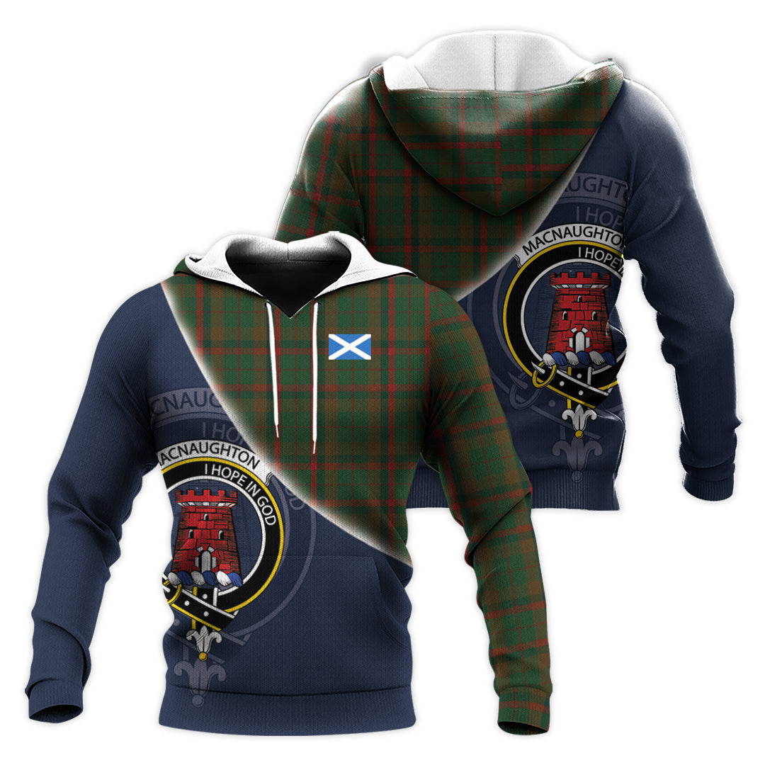 Printivon Macnaughton Hunting Tartan Scottish Crest Hoodie