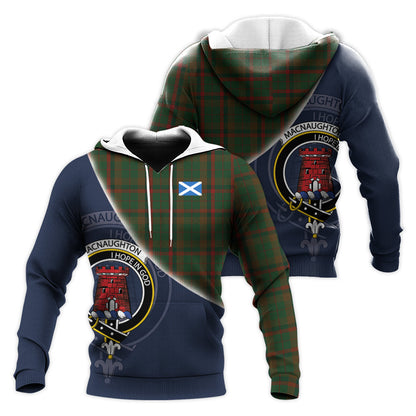 Printivon Macnaughton Hunting Tartan Scottish Crest Hoodie
