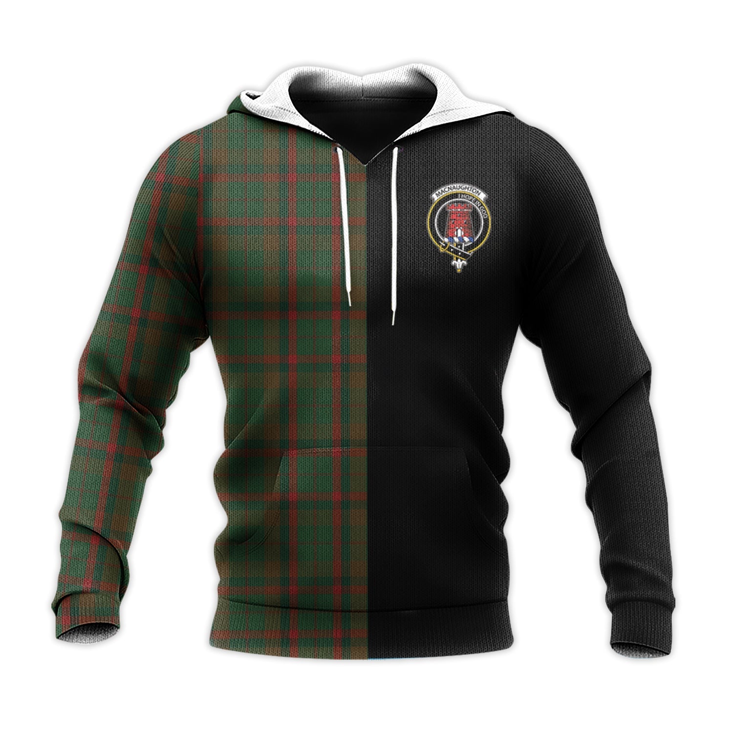 Printivon Macnaughton Hunting Tartan Personalize Half Hoodie