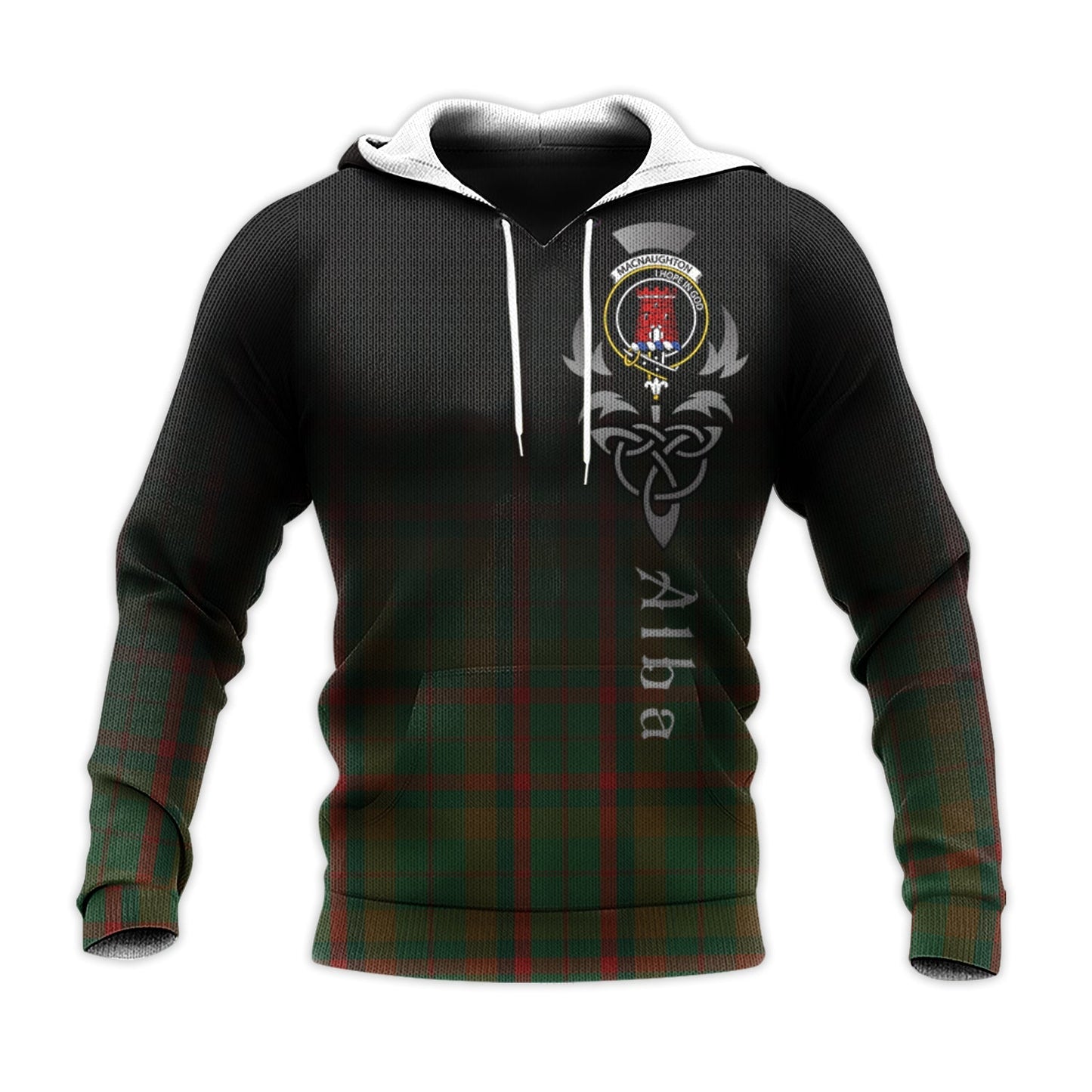 Printivon Macnaughton Hunting Tartan Crest Alba Celtic Hoodie