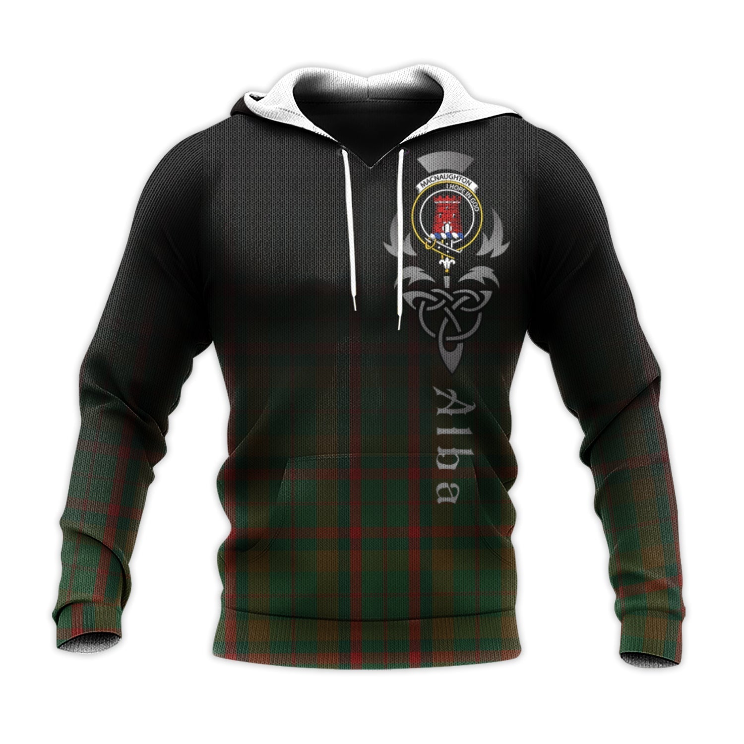 Printivon Macnaughton Hunting Tartan Crest Alba Celtic Hoodie
