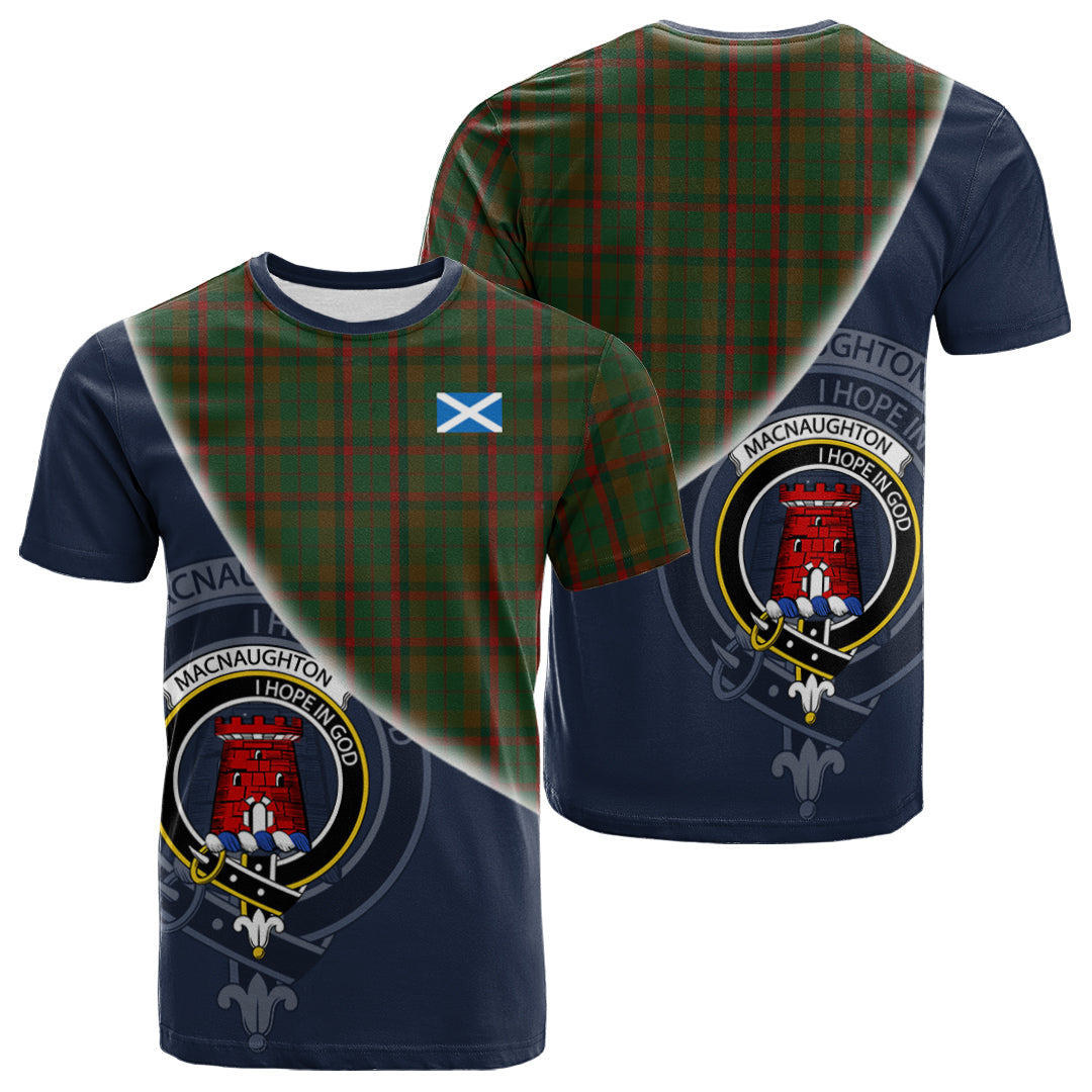 Printivon Macnaughton Hunting Tartan Scottish Crest T Shirt