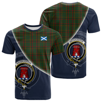 Printivon Macnaughton Hunting Tartan Scottish Crest T Shirt