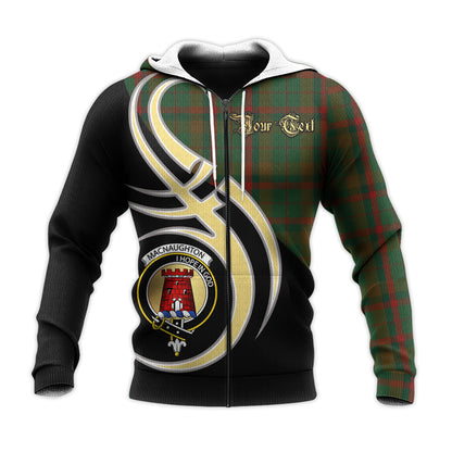 Printivon Macnaughton Hunting Clan Believe In Me Crest Tartan Knitted Hoodie Custom Your Text