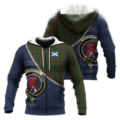 Printivon Macnaughton Hunting Tartan Scottish Crest Hoodie