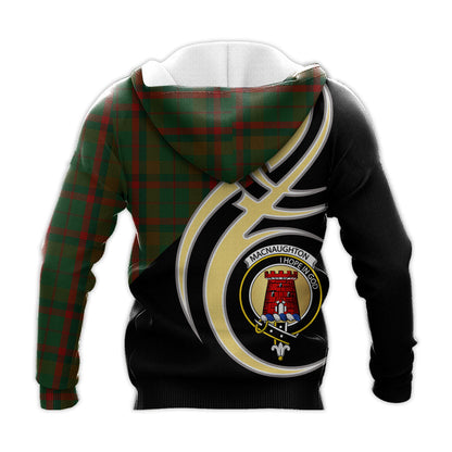 Printivon Macnaughton Hunting Clan Believe In Me Crest Tartan Knitted Hoodie Custom Your Text