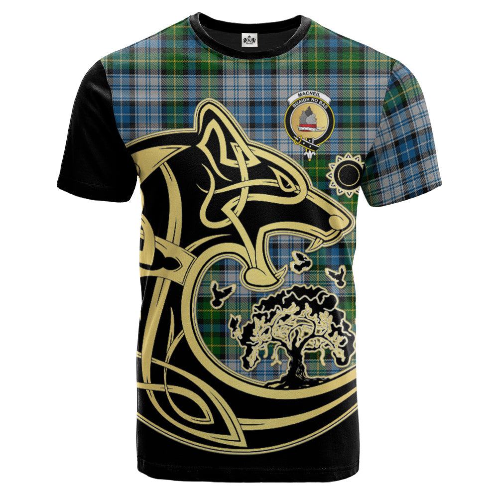 Printivon MacNeil Dress Crest Celtic Wolf Tartan T Shirt Custom Your Text
