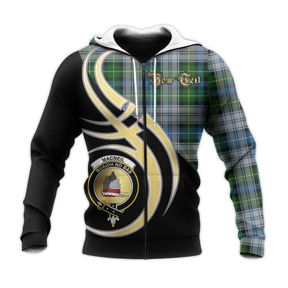 Printivon Macneil Dress Clan Believe In Me Crest Tartan Knitted Hoodie Custom Your Text