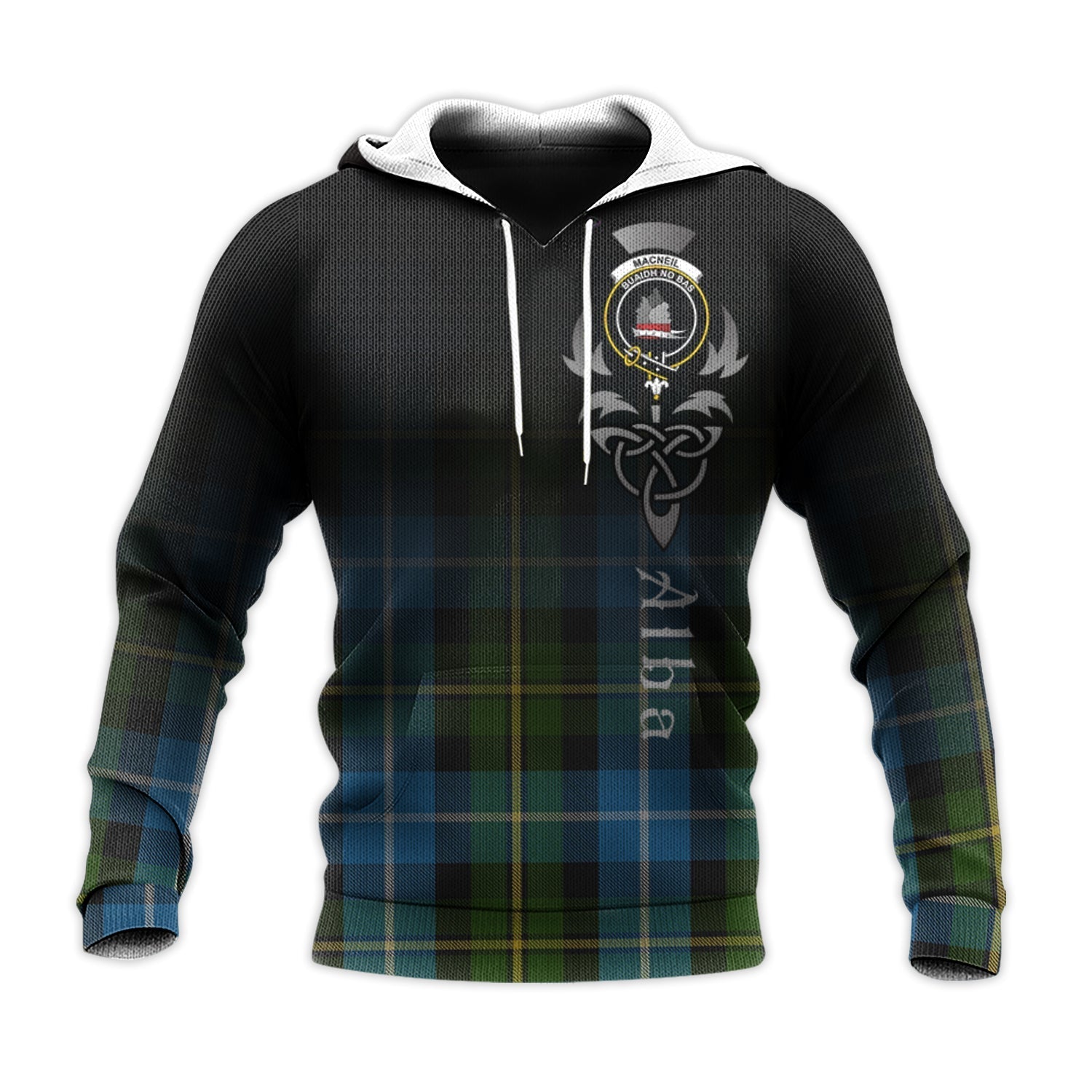 Printivon Macneil Of Barra Tartan Crest Alba Celtic Hoodie