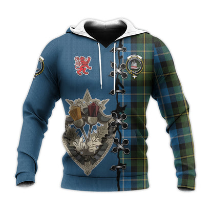 Printivon Macneil Of Barra Tartan Hoodie Lion Rampant And Celtic Thistle Style