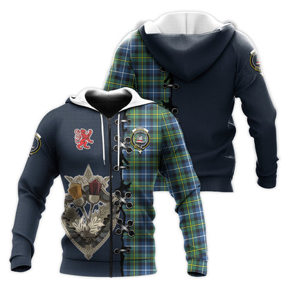 Printivon Macneil Of Barra Ancient Tartan Hoodie Lion Rampant And Celtic Thistle Style