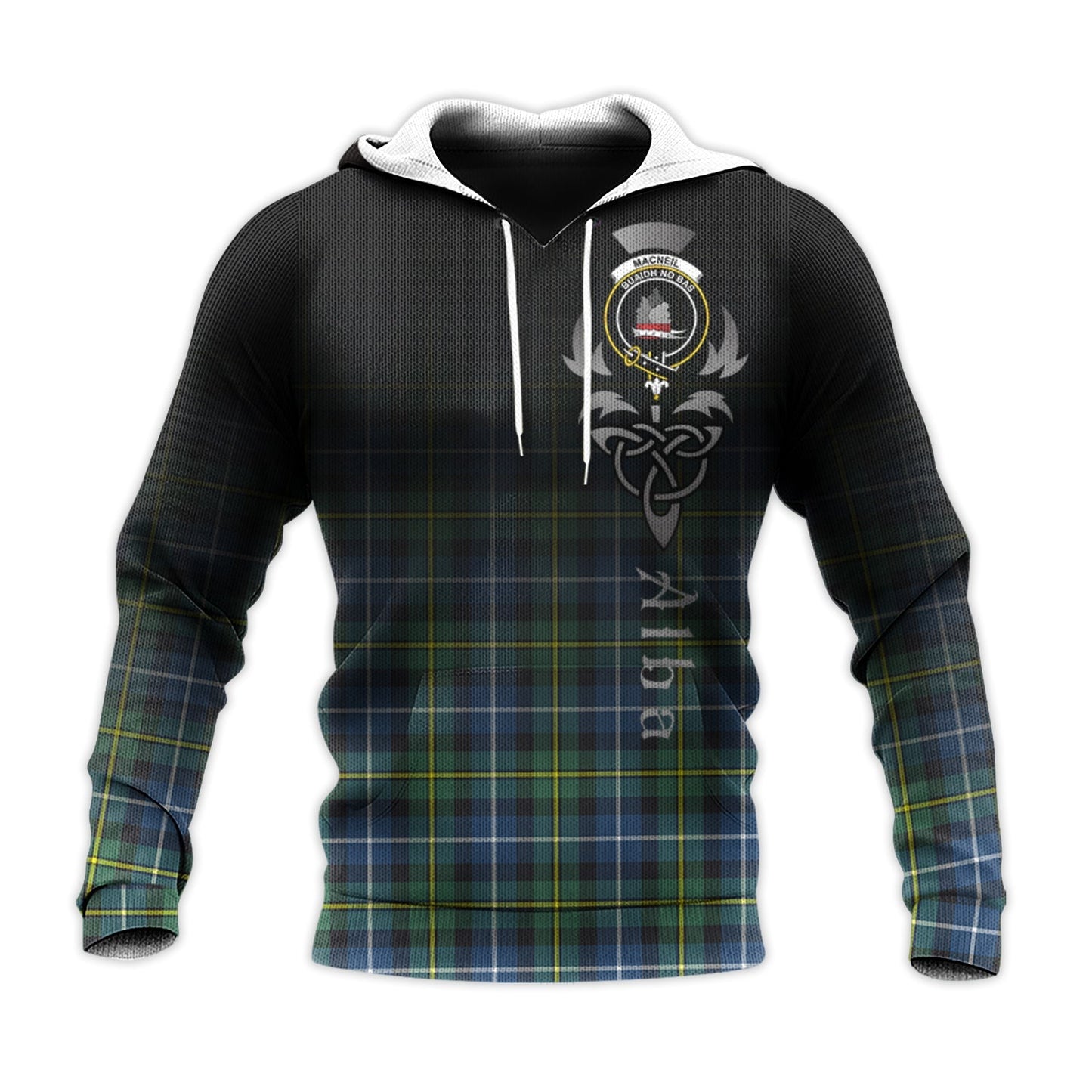Printivon Macneil Of Barra Ancient Tartan Crest Alba Celtic Hoodie