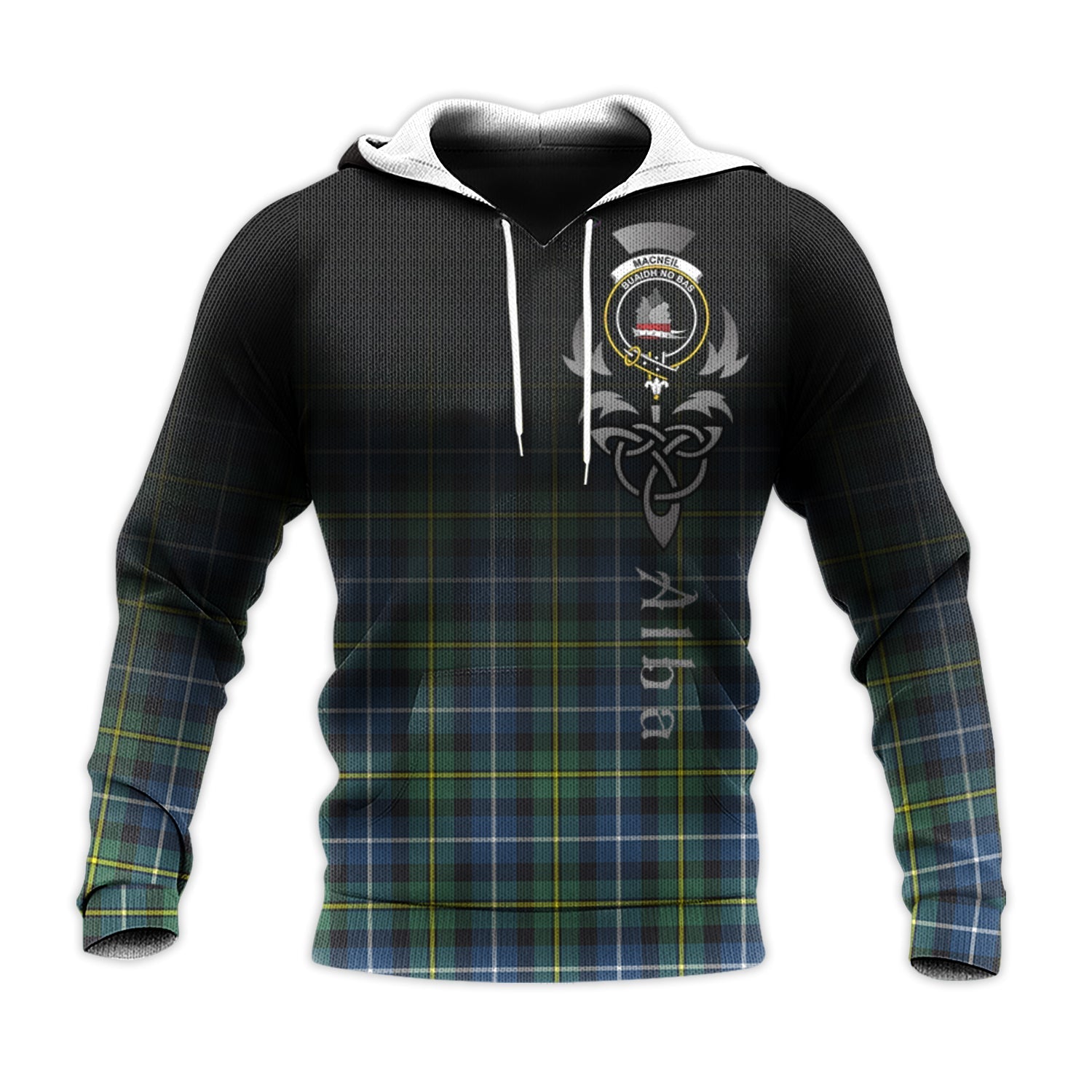 Printivon Macneil Of Barra Ancient Tartan Crest Alba Celtic Hoodie