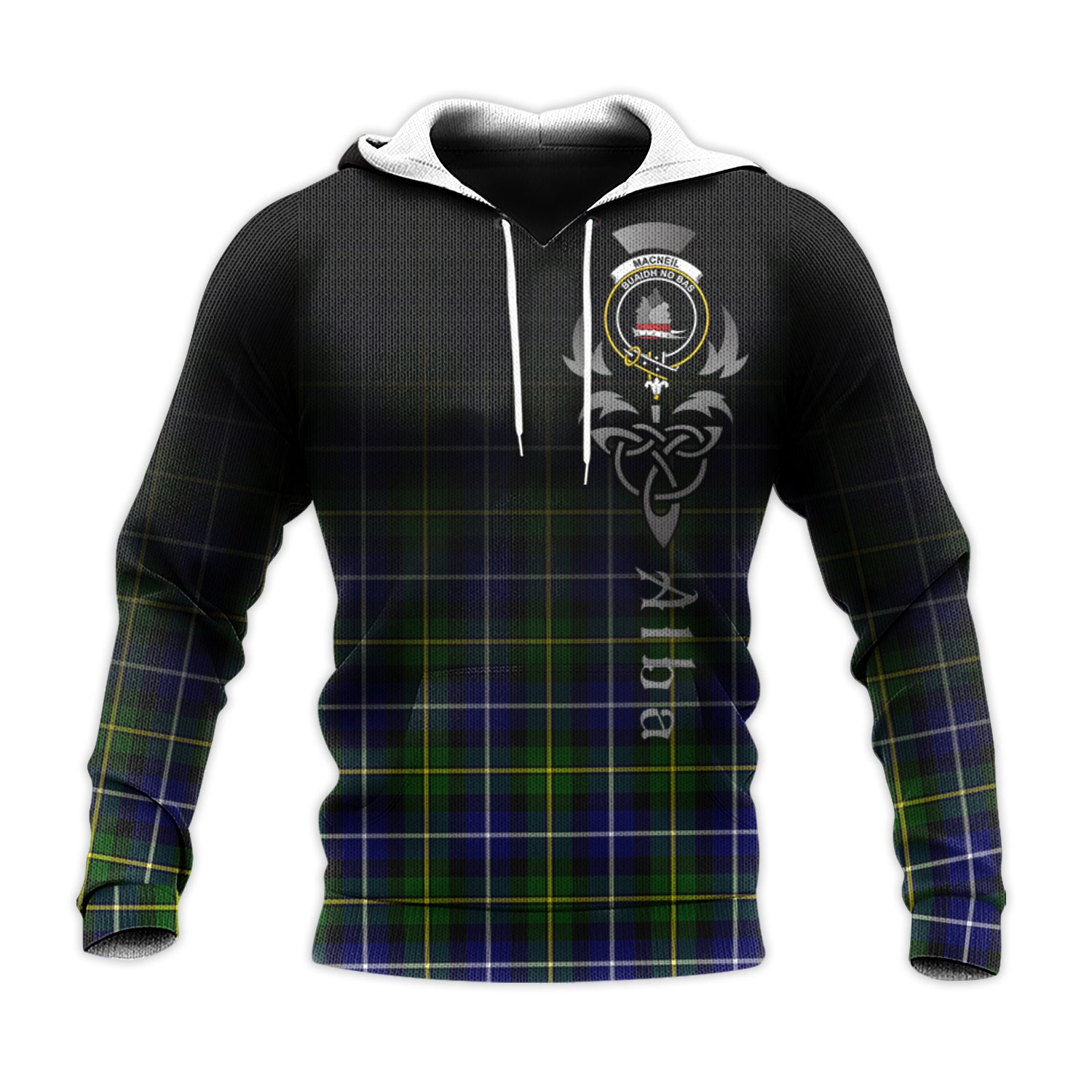 Printivon Macneil Of Barra Modern Tartan Crest Alba Celtic Hoodie