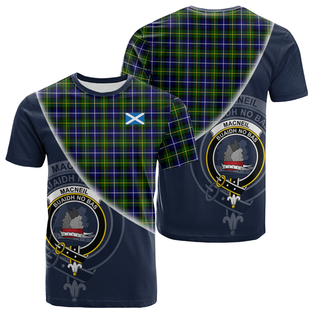 Printivon MacNeil of Barra Modern Tartan Scottish Crest T Shirt