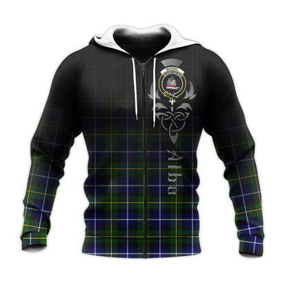 Printivon Macneil Of Barra Modern Tartan Crest Alba Celtic Hoodie