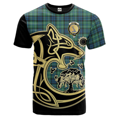 Printivon MacNeil of Colonsay Ancient Crest Celtic Wolf Tartan T Shirt Custom Your Text