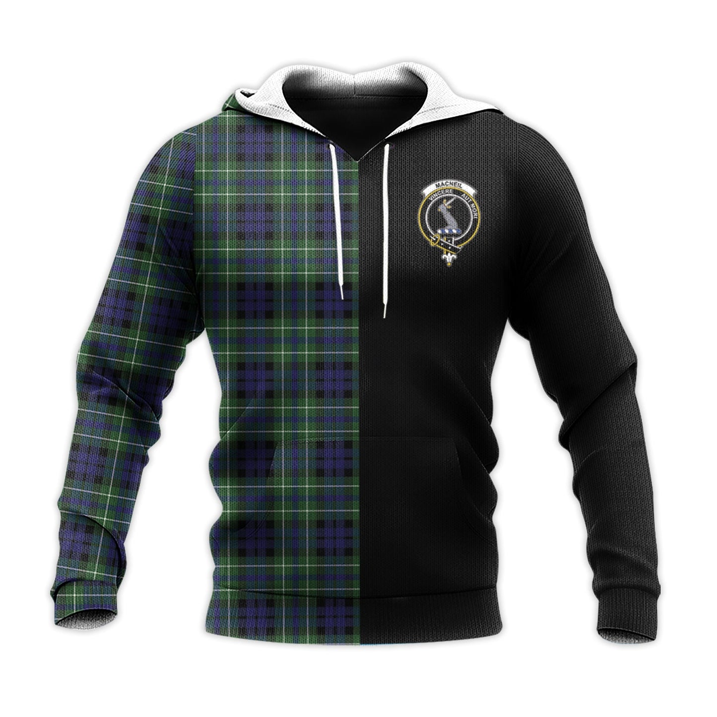 Printivon Macneil Of Colonsay Modern Tartan Personalize Half Hoodie