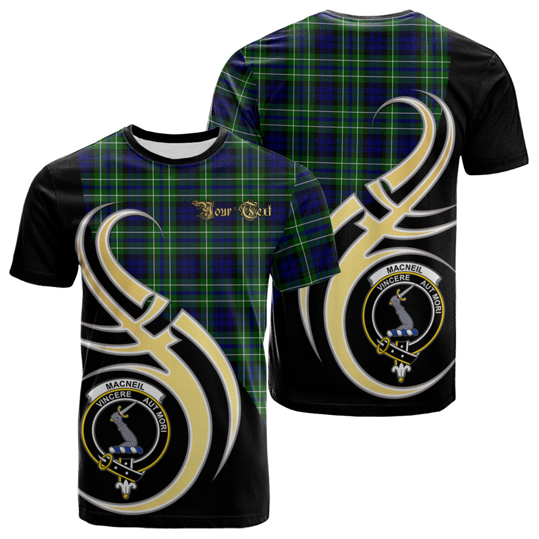 Printivon MacNeil of Colonsay Modern Tartan Crest Believe In Me T Shirt