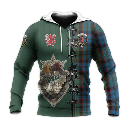 Printivon Macnicol Hunting Tartan Hoodie Lion Rampant And Celtic Thistle Style