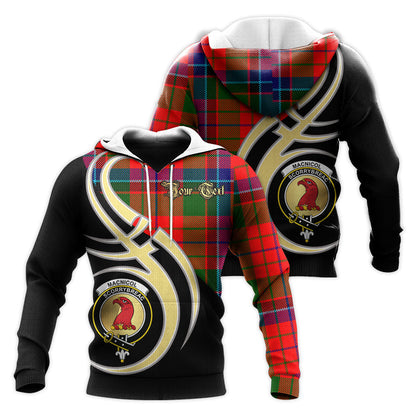 Printivon Macnicol Of Scorrybreac Clan Believe In Me Crest Tartan Knitted Hoodie Custom Your Text