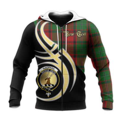 Printivon Macphail Clan Believe In Me Crest Tartan Knitted Hoodie Custom Your Text
