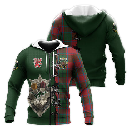 Printivon Macphail Blue Bands Tartan Hoodie Lion Rampant And Celtic Thistle Style