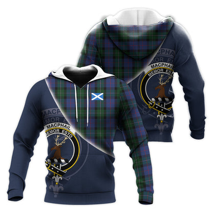 Printivon Macphail Hunting Tartan Scottish Crest Hoodie