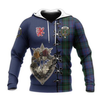Printivon Macphail Hunting Tartan Hoodie Lion Rampant And Celtic Thistle Style